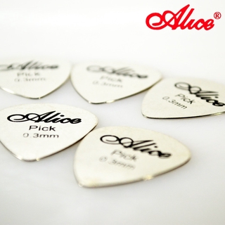 1 piece Alice Stainless Steel Guitar Picks Acoustic Electric Guitar Bass Rock Pick Durable Mental Thin Mediator Guitarra 0.3mm