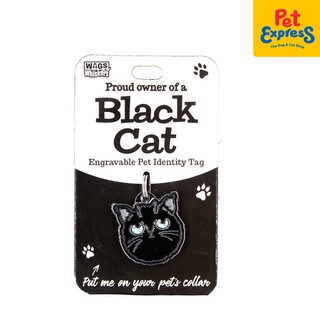 Wags and Whiskers Pet Identity Tag Black Cat