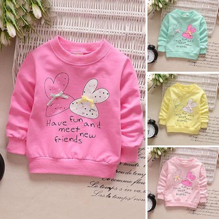 Toddler Baby Girls Cotton Pullover T-shirts Bottoming Shirts (4)