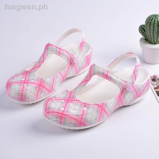 ✉VEBLEN2019 new baotou hole shoes non-skid bottom thick wedge sandals women summer beach jelly flat