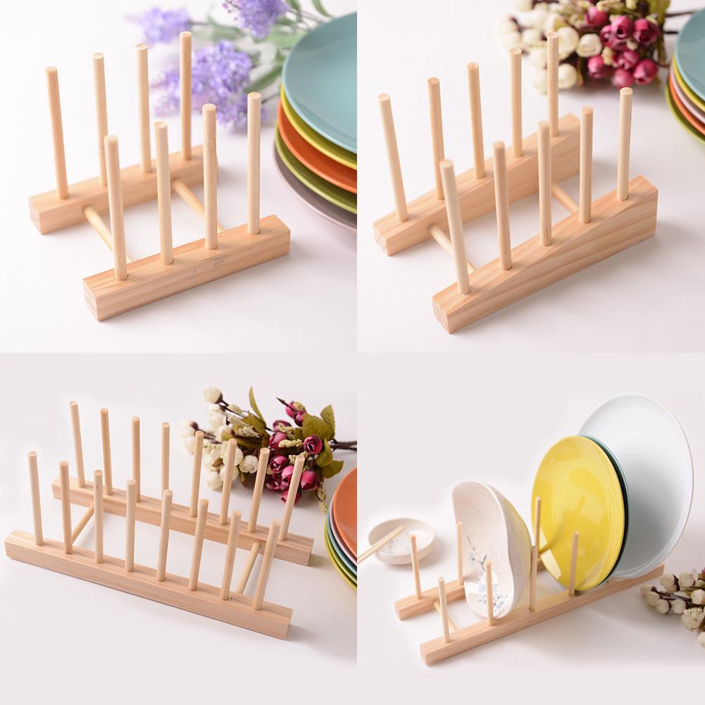 Tree Simple Dish Rack Pots Wooden Plate Stand (2)