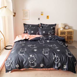 Cats 3/4in1 Fashion Bedding Set Bedsheet Pillowcase Blanket Quilt Cover Set witthout any comforter