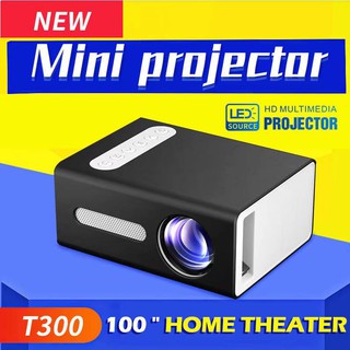 【phi local stock】 Projector HD 1080P Portable Mini T300 Home Theater Cinema Led Projector (1)