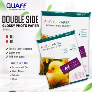 Quaff 300gsm A4 Double sided glossy photo paper