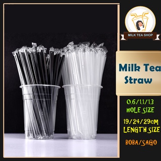 Sago Pearl Straw Milk Tea Straw Individual Wrapped for Milk Tea 100pcs