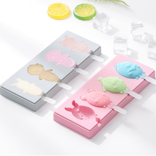 Silicone Popsicle Mold with Cover Love Animals Shape Ice Cream Moulds Ice lolly Mold Ice Cube Form