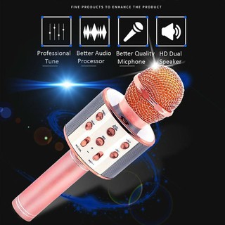 Wireless Bluetooth Microphone WS-858 Karaoke Speaker