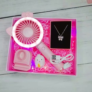 Charging Mute Fan Gift Box Birthday Gift Female for Girls Friends Creative Girlfriends Graduation Es