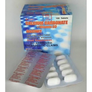 Calcium Carbonate + Vit D3 ( Caltrate plus generic) 3 pesos each tablet 1 box