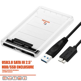 Senda 2.5 Inch Transparent HDD Enclosure Case USB 3.0 To SATA HDD Hard Drive External EnclosureClear