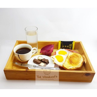 Wooden Breakfast Serving Tray - Made in Pinewood