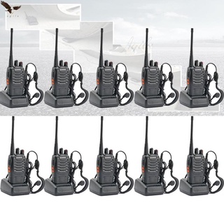 Baofeng/Pofeng UHF FM Transceiver Walkie Talkie Two-Way Radio With Free Earpiece Set of 10(Black)BF8