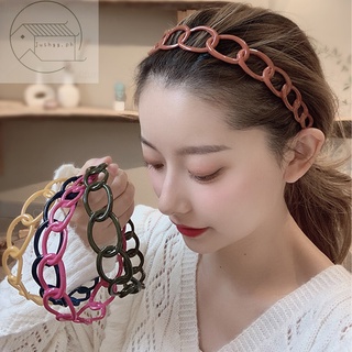 Hollow Chain Design Headband Solid Color Headband Wide Brim Headband Korean Style Hair Accessories for Women Girls