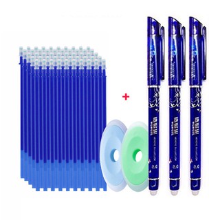 Art55pcs/set Colored Ink Erasable Pen Refills Rods 0.5mm Magic Erasable Gel Pen Washable Handle