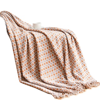 WIT Nordic Knitted Plaid Blanket Sofa Throw Blanket with Tassels Shawl Travel Nap Blanket Air Condition Blanket Home Decor (8)