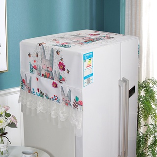 【Hot Sale/In Stock】 Double door refrigerator cover microwave oven cover bedside table cover cloth la (1)