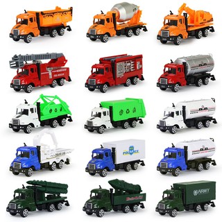 Kids Toys Alloy Diecast Simulation Construction Toy Vehicle Fire Truck Police Military Car Model Boys Birthday Gift