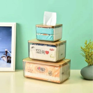 Nordic Wood Minimalist Tissue Box Cover Holder Modern Transparent Facial Tissues Dispenser (7)