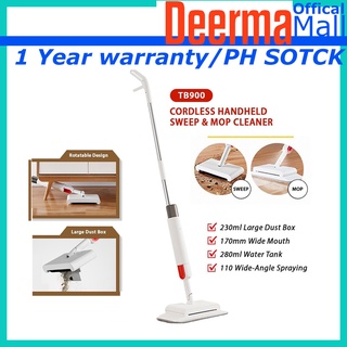 【PH STOC】Deerma TB900 Sweeping Mopping 2 In 1 Handheld Water Spraying Mop Floor Cleaner Rotatable Sp