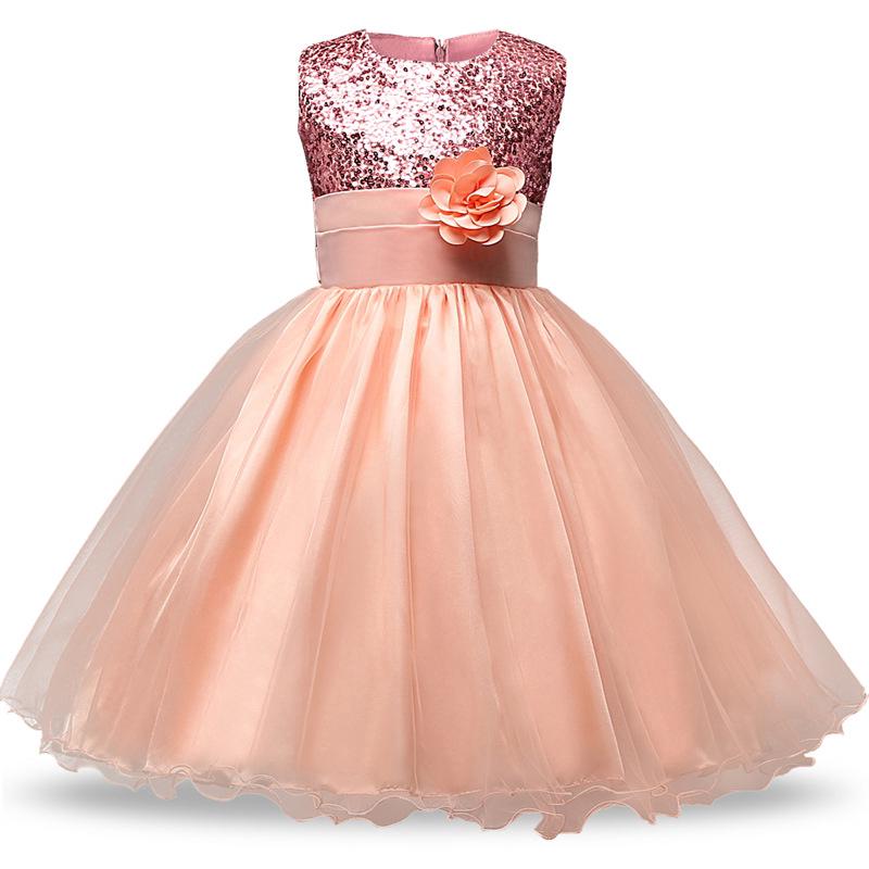 【COD】Flower Girls Kids Baby Xmas Brides Maid Party Formal Sequin Ball Gown Dress 2-10Y (2)