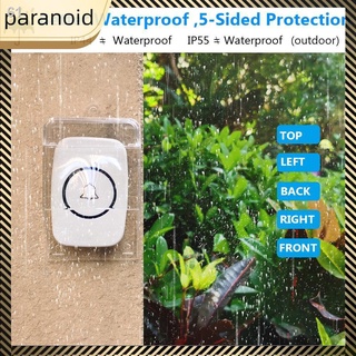 ¤PARA Outdoor Transparent Waterproof Cover for Wireless Doorbell Button Transmitter