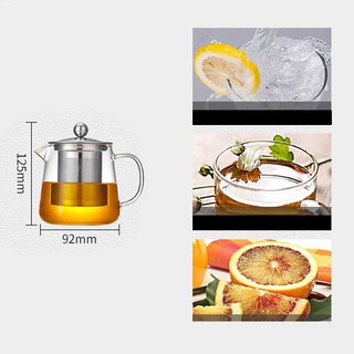Dinnerware450ml Heat Resistant Glass Stainless Steel Filter Teapot