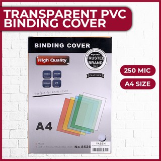 PVC Binding Cover Transparent / Clear 250 microns A4 Size 100 Sheets / Pack Binding Book