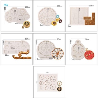 pri Steampunk Style Clock and Watch Wheel Cogs Gears Collection Silicone Mold for Sugarcraft, Cake Decoration-1#