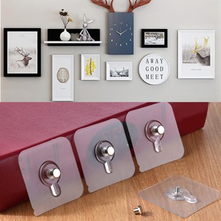 8Pcs Non-Trace Self Adhesive Photo Hanging Hooks, Adhesive Nails Hook for Photo Painting Frame Mirror Hangers Hooks, Decorate Damage-Free No-nails No-holes Invisible Photo Hanging Frame Stabilizer Hanging Accessory