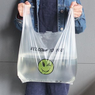100PCS Thank you printed Lovely Shopping Bags Supermarket Plastic Bags With Handle (4)