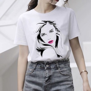 Pretty face girl white tshirt for women fashion tees girl (2)