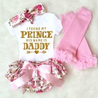 4pcs Baby girl infant pink onesies romper tutu dress