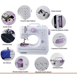 COD 12 Stitches Portable Electric Sewing Machine