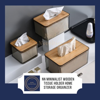 NN Nordic Minimalist Wooden Tissue Box with Cover Dust-Proof Home Tabletop Storage Organizer (1)