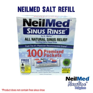 Neilmed Salt Saline Refill for Nasal Aspirator / Neti Pot / Nasal Sinus Rinse 100 packets