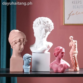 ♨﹊✇Nordic character sculpture, furnishing articles, David statue resin head Venus wine home sitting