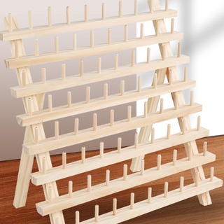 Foldable Wooden Thread Holder 30/80/120 Spools Sewing Embroidery Thread Rack Organizer Wall Hanging