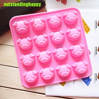 Outstandinghappy Pig Shape Chocolate Mold Cake Decoration Silicone Jelly Candy Ice Mold
