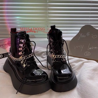 New Style Boots Punk Martin Women 2021 ins Chain Black All-Match Motorcycle Short Trendy (1)