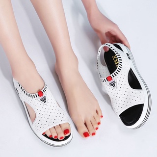 [COD] thick sandals female 2021 new outlet cake thick bottom fashion wild student beach shoes summer sports women's shoes
