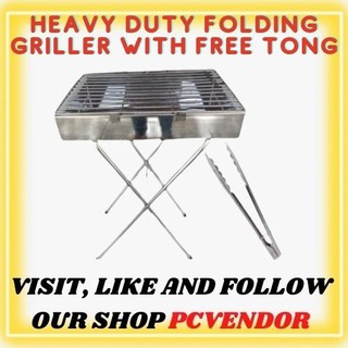 HEAVY DUTY FOLDABLE GRILLER / STAINLESS IHAWAN WITH FREE STAINLESS TONG