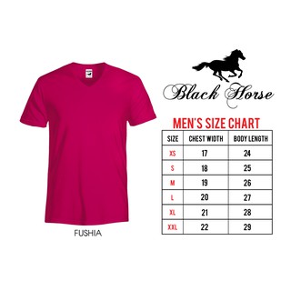 T-Shirt V-Neck Adult Plainshirt Unisex Black Horse ( FUSCHIA )