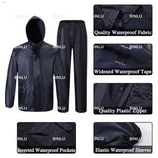 New products☾Set black raincoat,jacket and pants,bicycle/motorcycle raincoats,rain gear,kapote,pvc,c