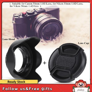 [Ready Stock]ES-62II Camera DSLR Lens Hood for Canon 50mm f/1.8 II with Lenses Cap