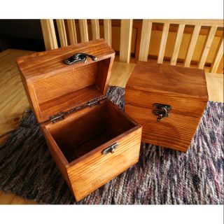 Wooden Box made of Pine Wood - Size: 5"L x 4"W x 5"H inches