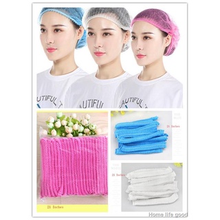 ♨☾100 Pieces Surgical Cap Non Woven Disposable Hairnet Head Covers Net Bouffant Cap (1)