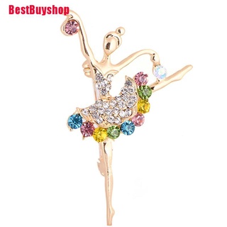 BBS Bless Dancing Ballet Girl Brooch Rhinestone Brooch Pin Jewelry Women Bouquet Accessory Glory