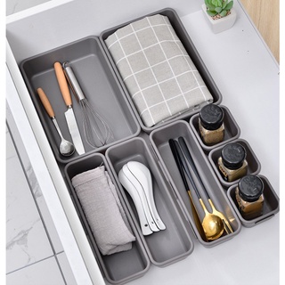 8-Piece Set Drawer Organizer Box Home Office Storage Kitchen Cutlery Bathroom Closet Desk Trays Box