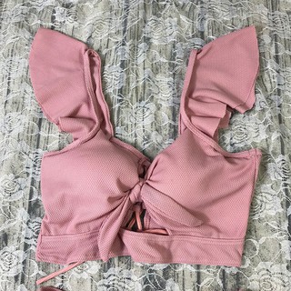 Pure color split swimsuit women's thin and belly skirt-style flat angle small fresh and cute student hot spring swimming suit (3)