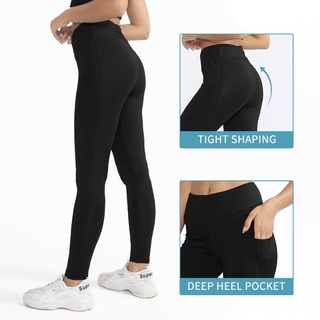 【The New】﹍✶women's Trousers pockets tight-fitting stretch thin quick-drying sports running gym yoga